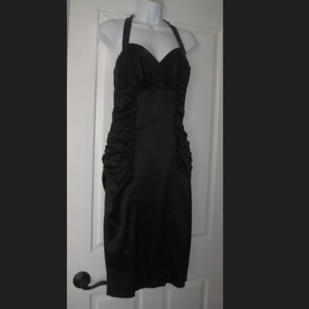 NEW NWT BETSEY JOHNSON BLACK CARLY SILK & SEQUIN HALTER DRESS SIZE 6 $395